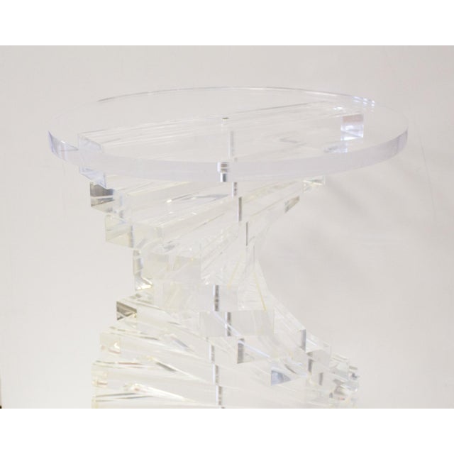 Plastic Vintage Acrylic Twist Pedestal For Sale - Image 7 of 8