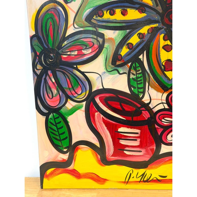 Peter Keil Monumental Expressionist Floral Still Life For Sale - Image 10 of 14