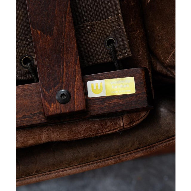 Wood Mid Century Danish Modern Lounge Chair Brown Leather Ingmar Relling Westnofa Arm For Sale - Image 7 of 12