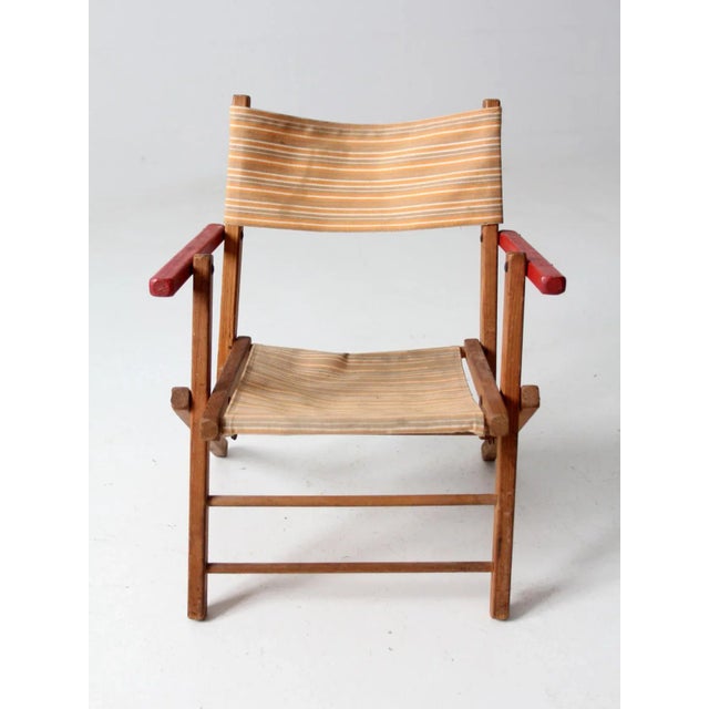 Mid-Century Children's Folding Camp Chair For Sale - Image 4 of 10