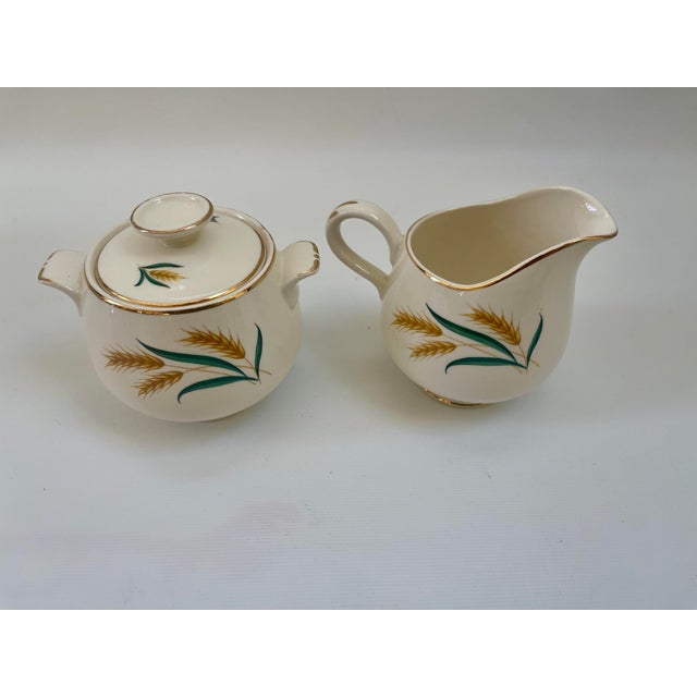 Mid-Century Modern Midcentury Gilt Royal Harvest Sugar & Creamer Set - Set of 2 For Sale - Image 3 of 8