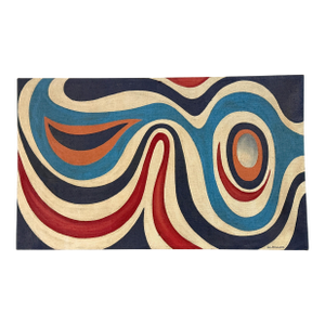 Large Mid Century abstract Oil on Burlap Alexander Calder School, Circa 1950s