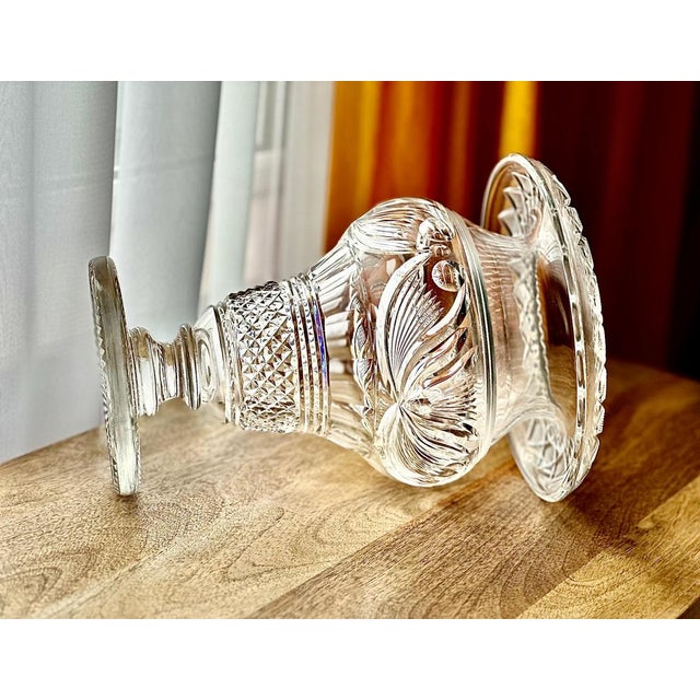 Glass Anglo-Irish Cut Crystal Pedestal Bowl For Sale - Image 7 of 10