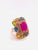 Bochic “Capri” Vintage Diamond Ruby, Peridot & Citrine Ring - 18K Gold & Silver Multi natural gem Ring Beautiful Natural...
