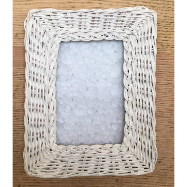 White Wicker Picture Frame Chairish