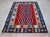Red Hand Woven Turkish Rug Colorful Oushak Kilim High Quality Flat Weave Wool Rug - 3′10″ × 5′10″ For Sale - Image 8 of 14