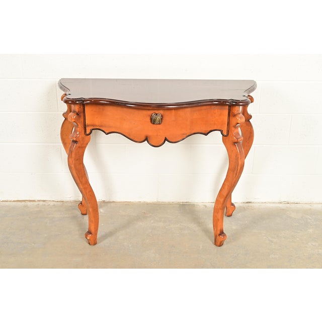 Baker Furniture Italian Provincial Louis XV Carved Maple Console or Entry Table For Sale - Image 13 of 13