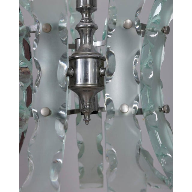 Vintage Worked Glass Chandelier from Zeroquattro, 1970s For Sale - Image 9 of 10