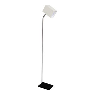 Vintage Modernist White and Chrome Floor Lamp For Sale