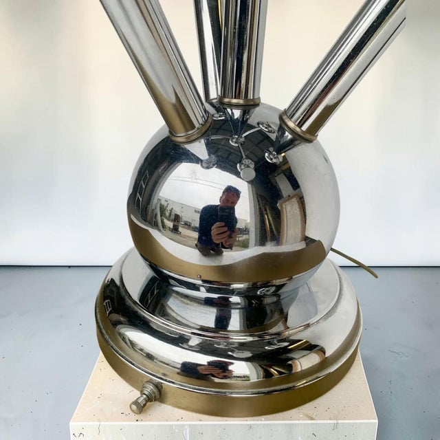 1960s 1960’s Atomic Space Age Era Atomium Chrome Table Lamp For Sale - Image 5 of 9