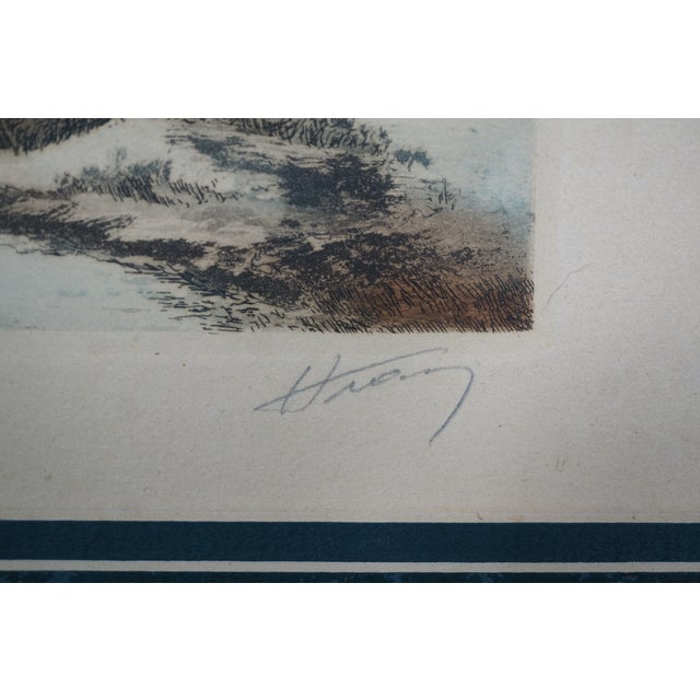 Antique Winter Snow Covered Country Path to the Village Church 15" For Sale - Image 10 of 10
