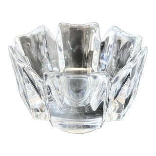 Late 20th Century Orrefors "Corona" Crystal Modernist Bowl, Signed, Made in Sweden For Sale