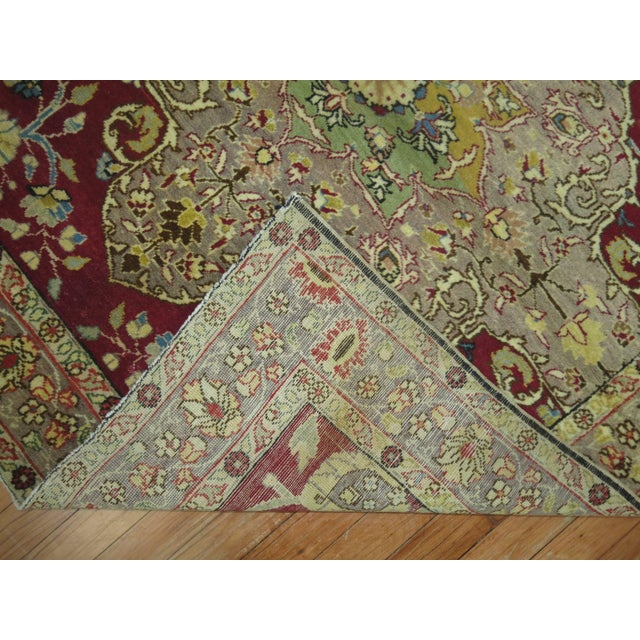 Early 21st Century Antique Turkish Sivas Square Size Throw Scatter Rug - 4'1" x 4'4" For Sale - Image 5 of 6