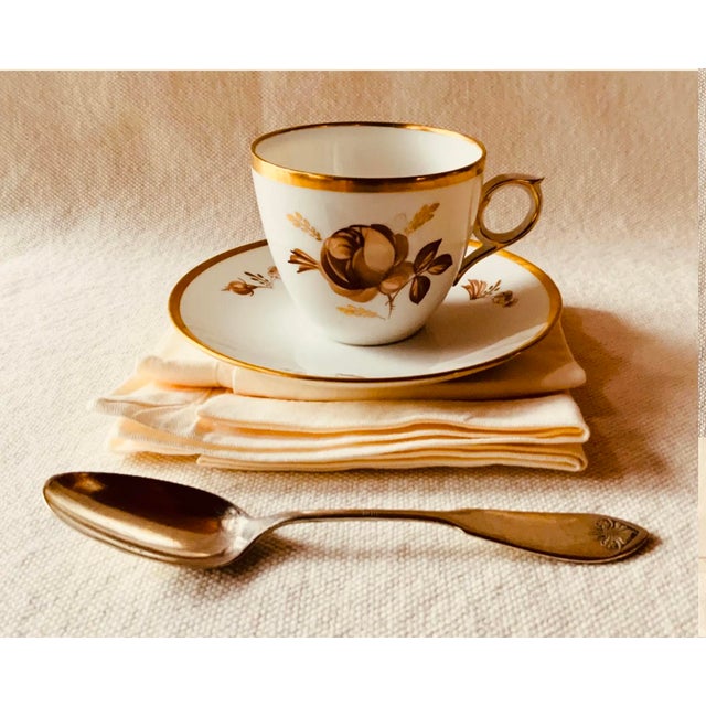 1960s Royal Copenhagen Brown Rose Breakfast Set - 3 pcs For Sale - Image 13 of 18