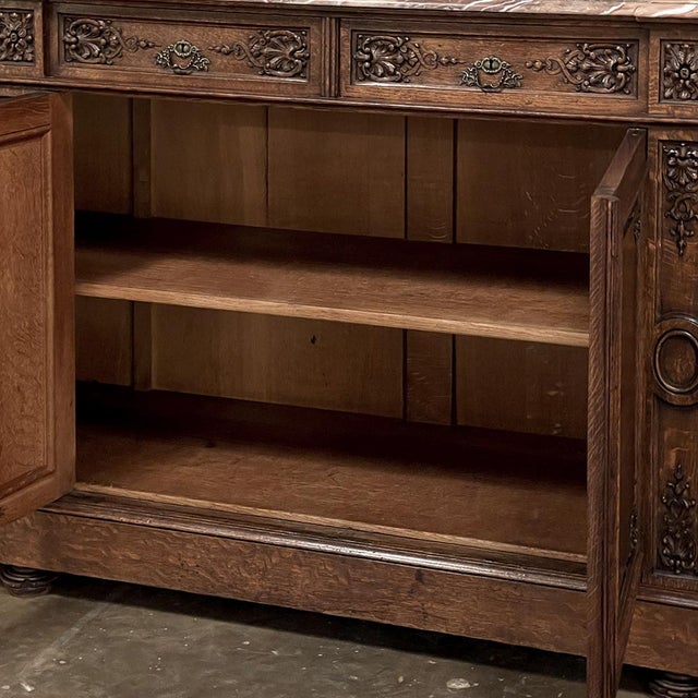 19th Century French Louis XIV Marble Top Buffet For Sale - Image 9 of 18