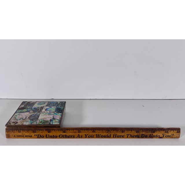 1950s Abalone Shell Rosewood Lined Box For Sale - Image 11 of 13