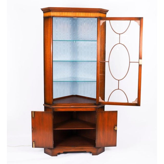Vintage English Flame Mahogany Display Cabinet For Sale - Image 10 of 18
