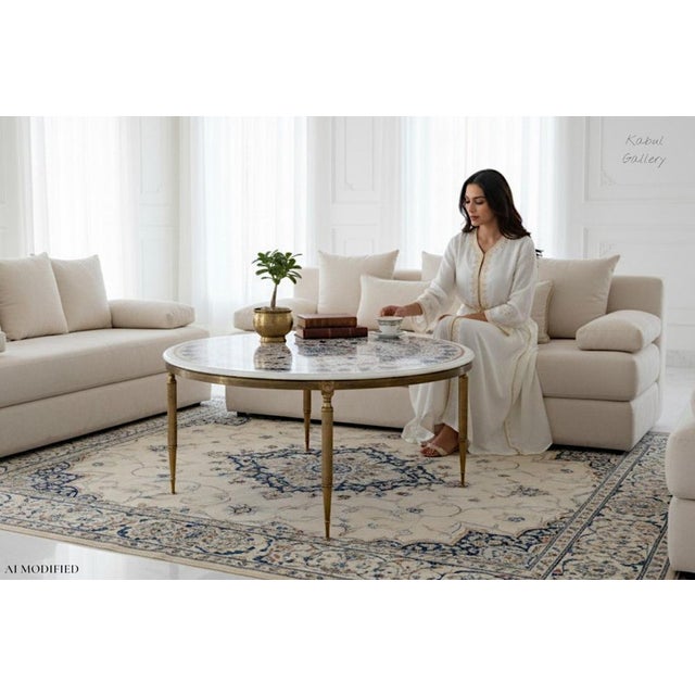2000 - 2009 Marble Table with Brass Frame For Sale - Image 5 of 18