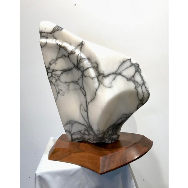 Modernist Marble Sculpture on Walnut Plinth Base Chairish