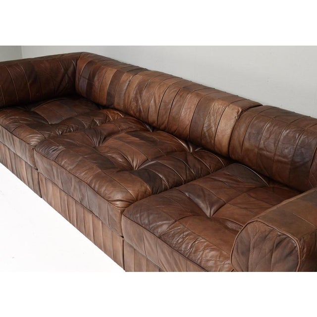 DS-88 Sectional Sofa in Cognac Brown Leather from De Sede, Switzerland, 1970s, Set of 19 For Sale - Image 10 of 18