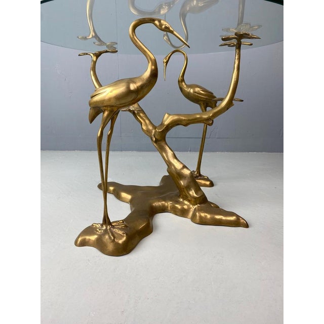 Brass Bonsai Tree & Cane Bird Side Table by Willy Daro, Belgium, 1970s For Sale - Image 13 of 16