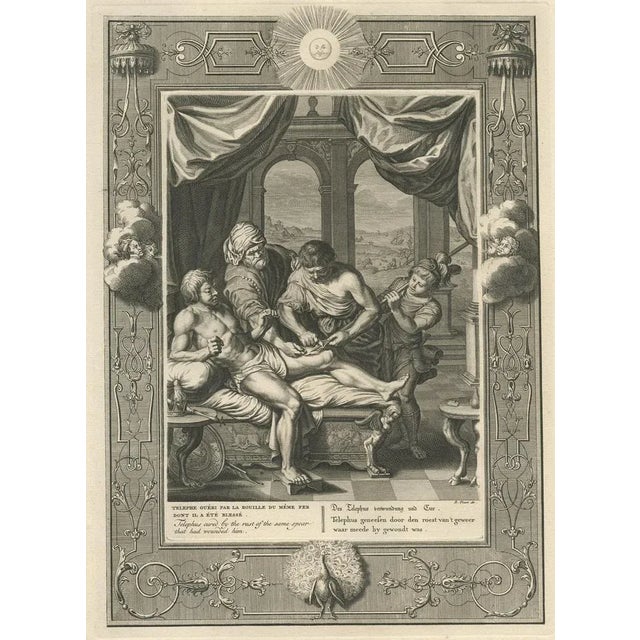 Picart, Illustration of a Wounded Telephos After Consulting the Oracle of Delphi, 1733, Print For Sale - Image 3 of 5