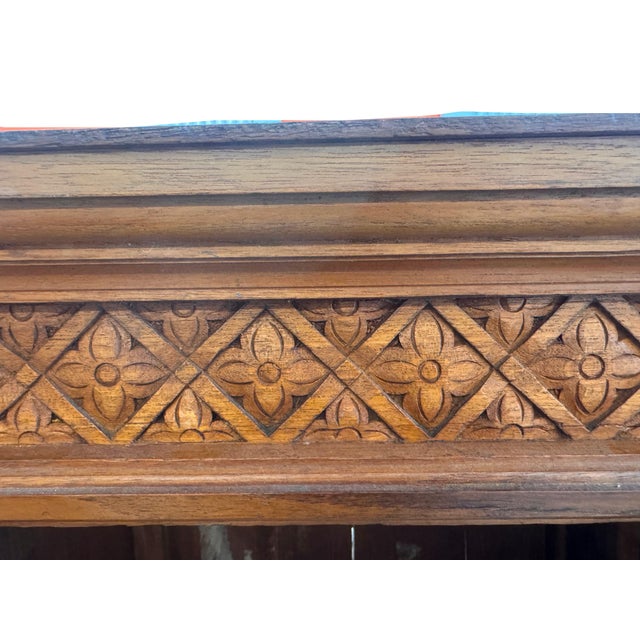 Vintage Mexican Carved Oak Credenza / Sideboard Buffet, 1980s For Sale - Image 10 of 18