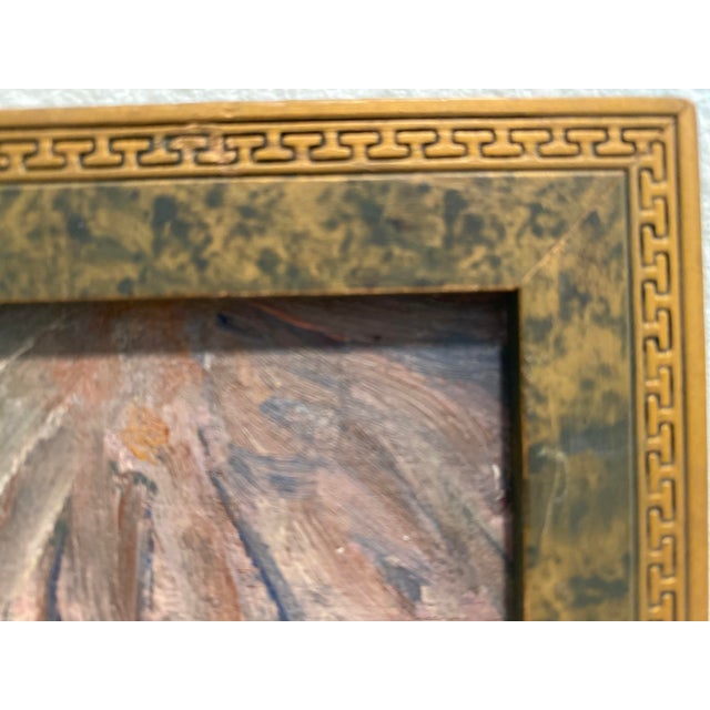 Folk Art Small Old 1930s Florida Sunset Painting With Palm Trees For Sale - Image 3 of 7