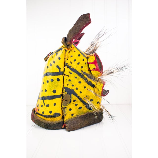 Mid 20th Century Ceremonial Leather Tiger / Jaguar Mask From Guerrero, Mexico For Sale - Image 9 of 17