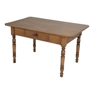 Antique French Cherry Wood Kitchen Table or Small Desk For Sale