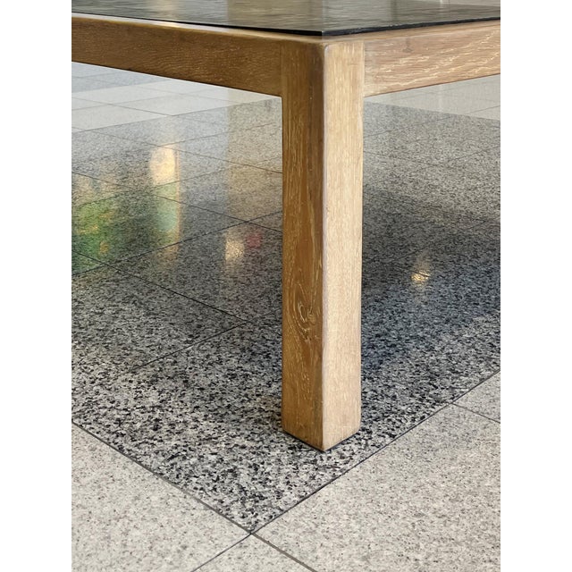 Vintage Oak & Steel Top Square Coffee Table For Sale - Image 12 of 12