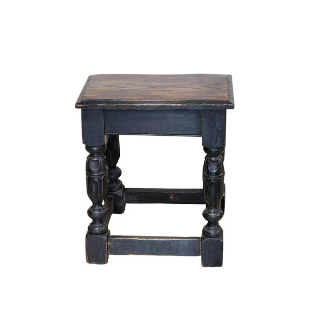 Antique 19th Century English Oak Joint Stool 18.5" H For Sale In New York - Image 6 of 8