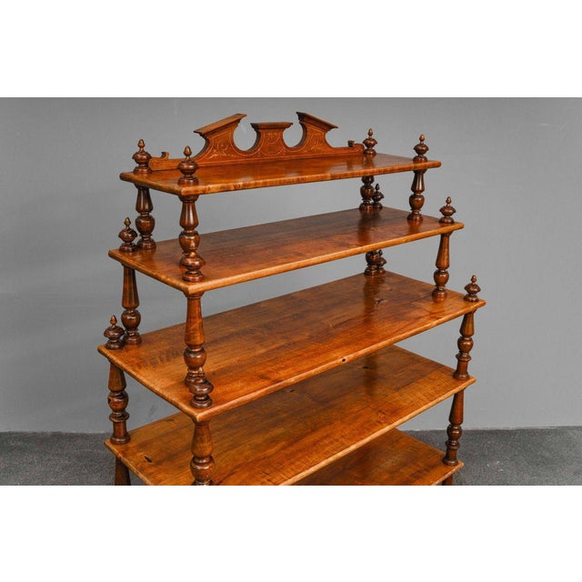Wood Gründerzeit Tiered Shelf in Walnut, Late 19th Century For Sale - Image 7 of 16