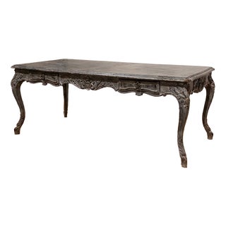 Louis XV Monumental Style Gris Anthracite Bureau Plat, 1880 For Sale