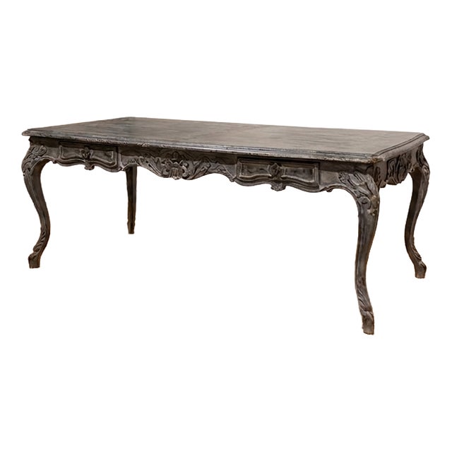 Louis XV Monumental Style Gris Anthracite Bureau Plat, 1880 For Sale