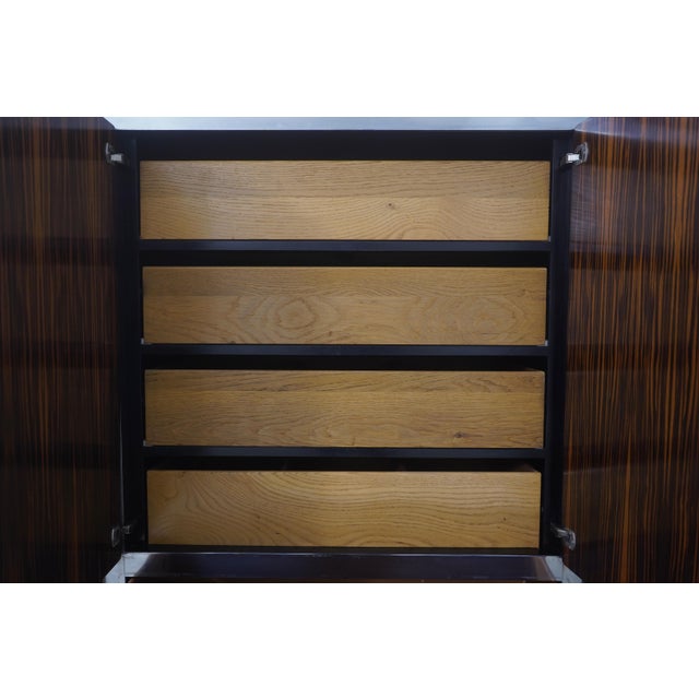 Wood John Stuart Mid Century Modern Macassar Dresser Armoire For Sale - Image 7 of 17