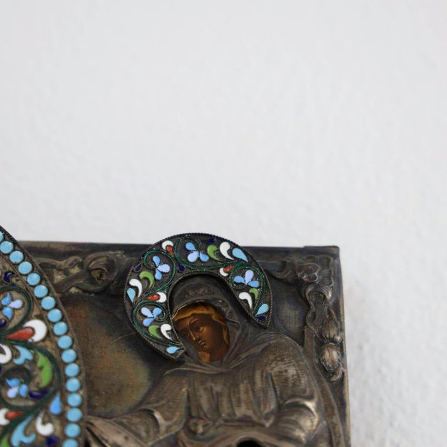 Wooden and Silver Icon St. Nicholas by Nizhny Novgorod, 1865 For Sale - Image 5 of 18