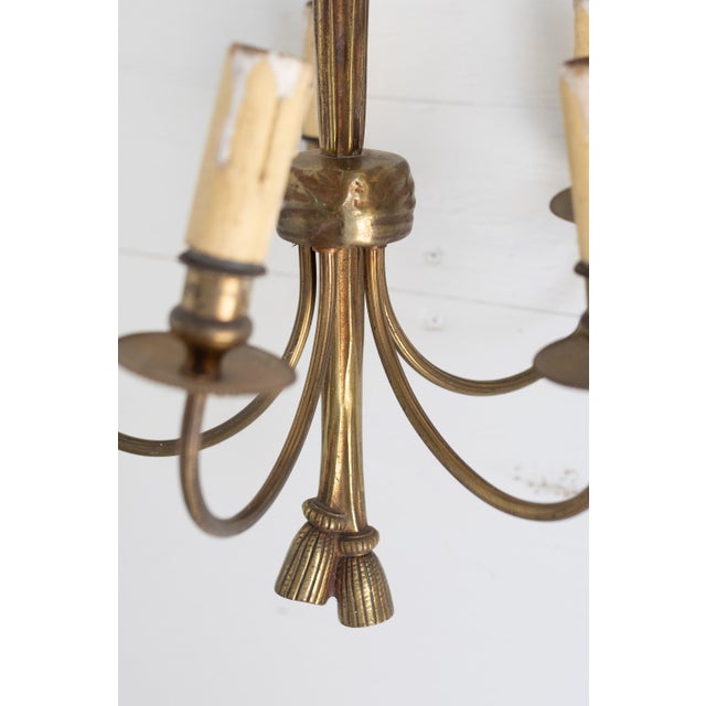 Brass Vintage French Brass Drape Chandelier For Sale - Image 8 of 13