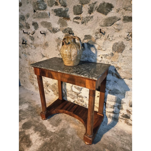 Antique French Console Table with Anthracite Marble Top, 1850 For Sale - Image 18 of 18