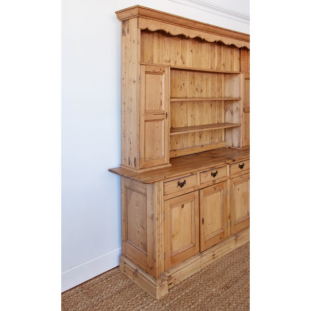 French Country Large Antique English Pine Welsh Dresser | 1880s For Sale - Image 3 of 3