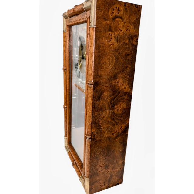 Wood 1970s Howard Miller / Milo Baughman Chiming Wall Clock For Sale - Image 7 of 13