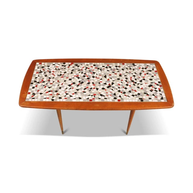1950s Swedish Modern Mosaic Tile + Beech Coffee Table For Sale In San Francisco - Image 6 of 8