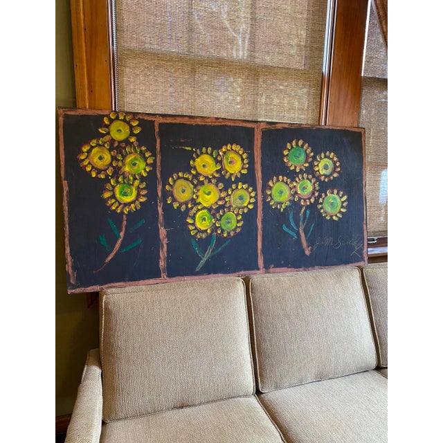 1990s Folk Art Floral Still Life Painting by Jimmy Lee Sudduth For Sale - Image 11 of 13
