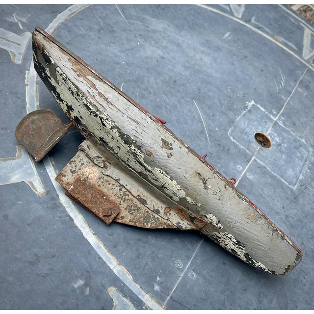 Authentic Antique Rustic Model Sailboat Good Quality Hand Made. Actual Pond Boat 1920 Nautical Decor For Sale - Image 4 of 11