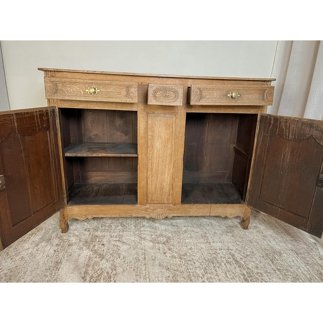 Antique French Provincial Bleached Oak Buffet For Sale - Image 12 of 13