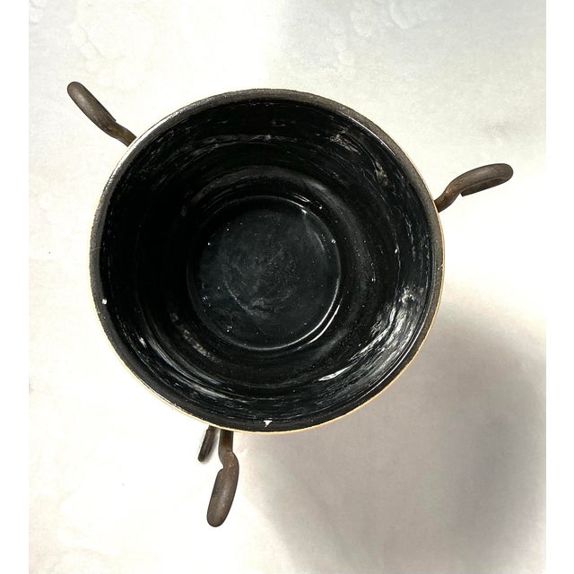 Vintage Mid-Century Modern Atomic Age Plant Stand With Ceramic Pottery, Circa 50s For Sale - Image 4 of 12