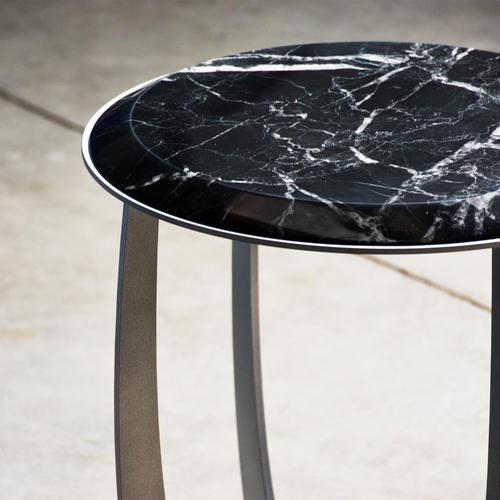 Valentine Nero Marquina Marble Coffee Table by WM Metal Design, Set of 2 For Sale - Image 6 of 7
