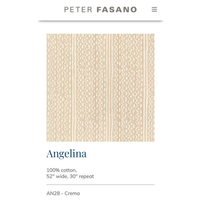 Peter Fasano Angelina in cream Tonal White on Off White cotton Printed Fabric- 1 Yard