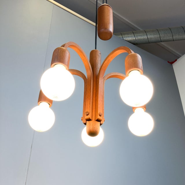 Brown Vintage Pendant Light by F. G. Schmidt for Domus, 1960s For Sale - Image 8 of 13