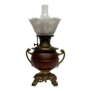 Antique Bradley and Hubbard Electrified Kerosene Lamp